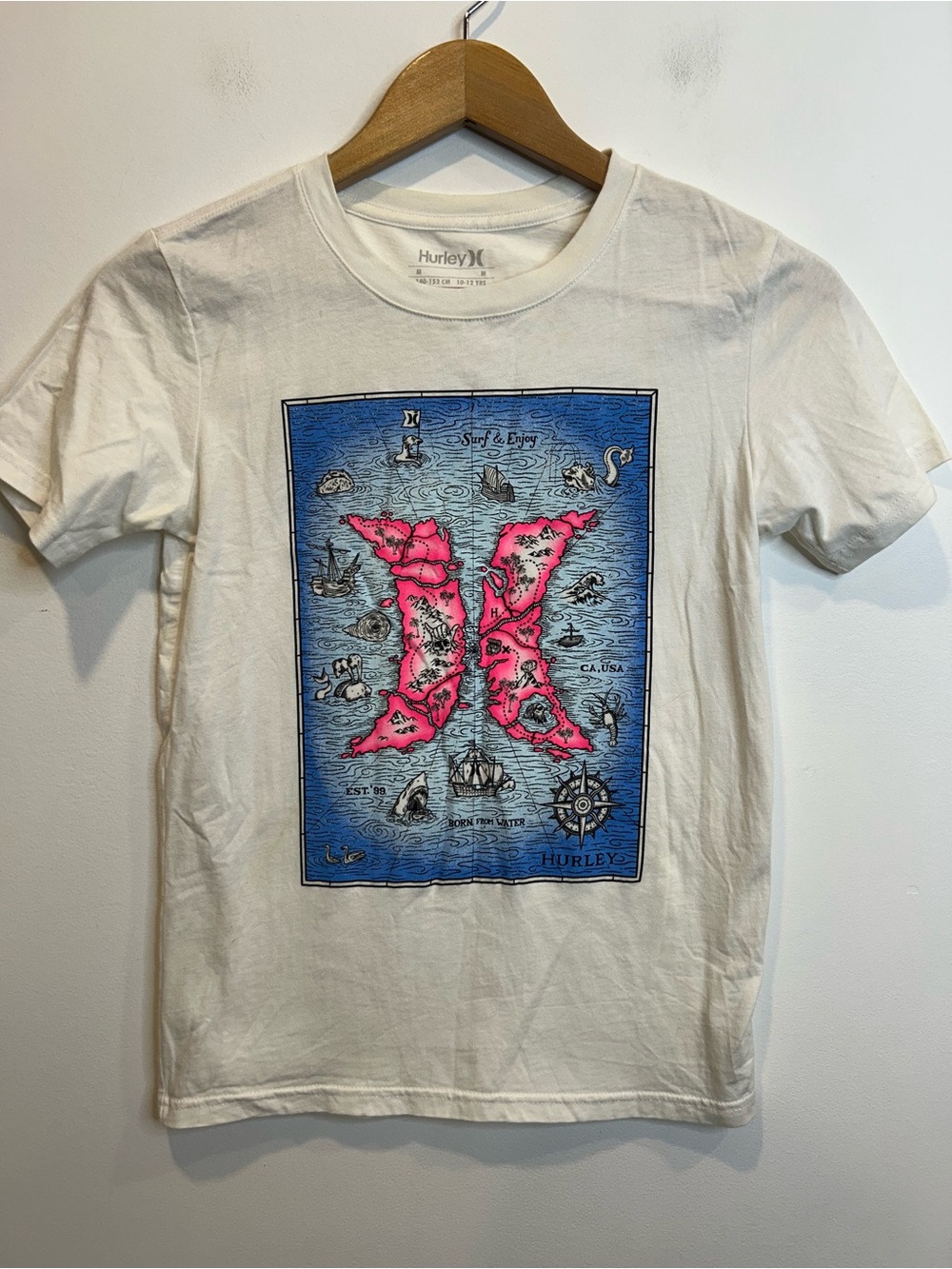 Hurley Girl’s Short Sleeve Graphic Tee White